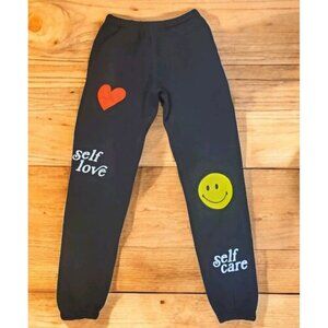 Yours Truly Sweatpants Men's Size Small Black Heavyweight‎ Cuffed Self Love NWOT